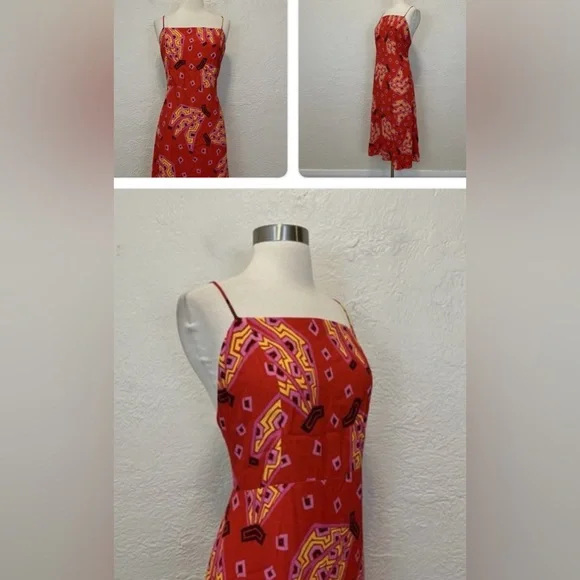 House of Harlow 1960- Red Tiki Banana Midi Dress - Picture 3 of 5